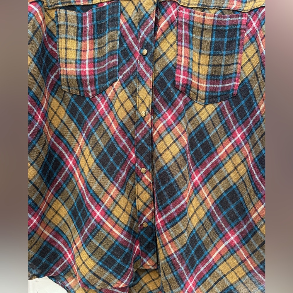 Free People Multicolor Plaid Shirt - Picture 2 of 11